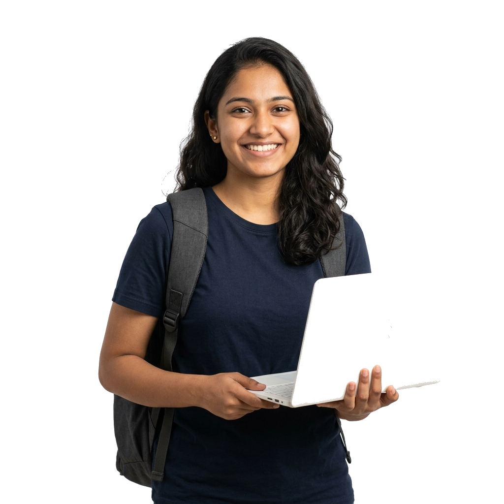 Student with laptop