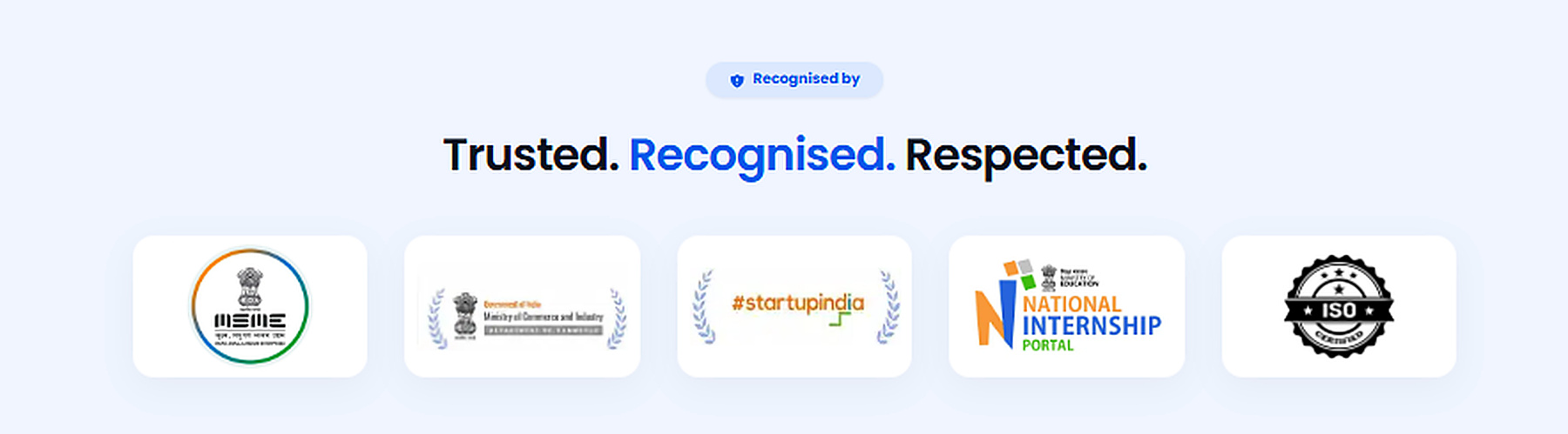 Trusted, Recognised, Respected - Edurup Learning recognition logos